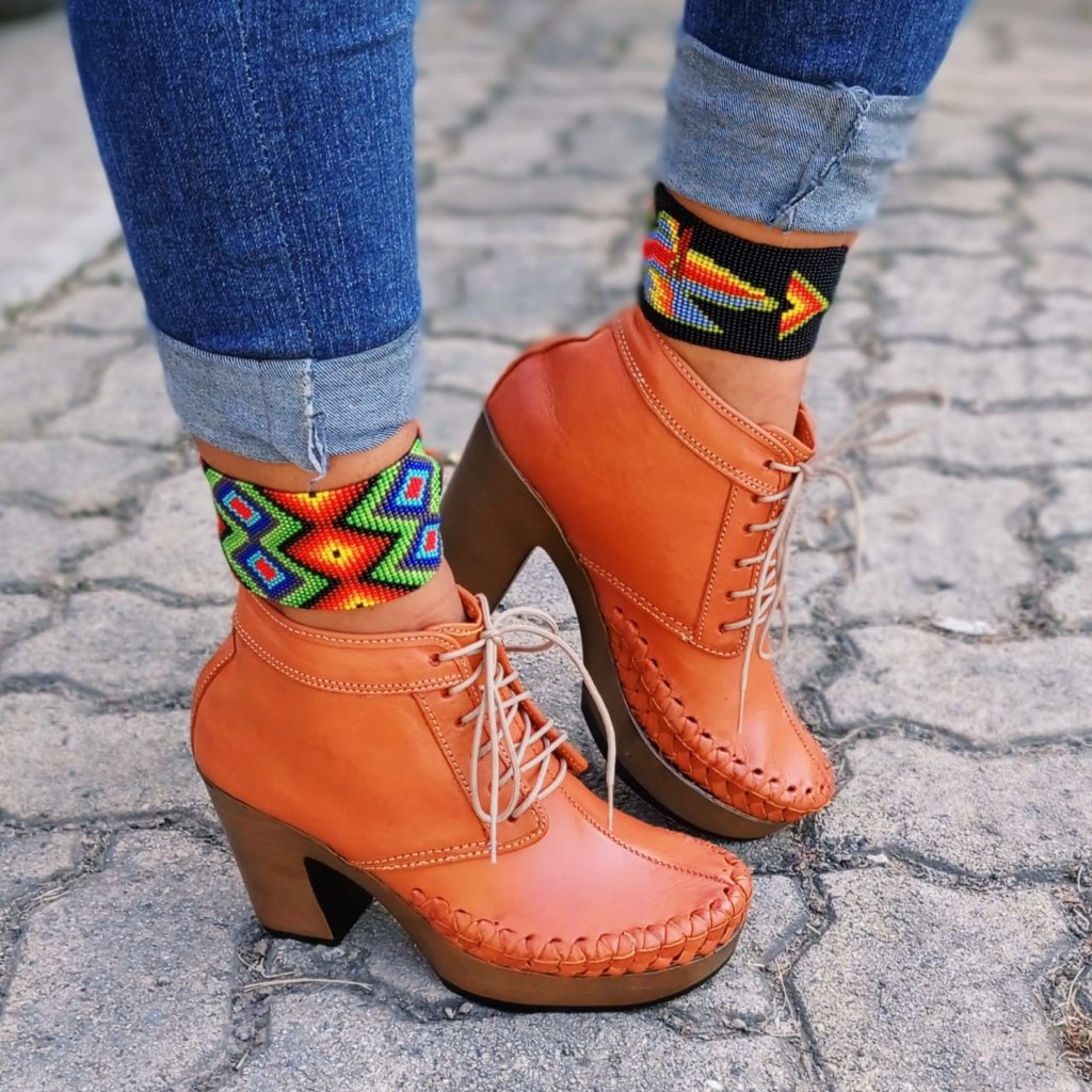 Zapato Artesanal Plataforma Mujer tacon agujetas Venta por Mayoreo